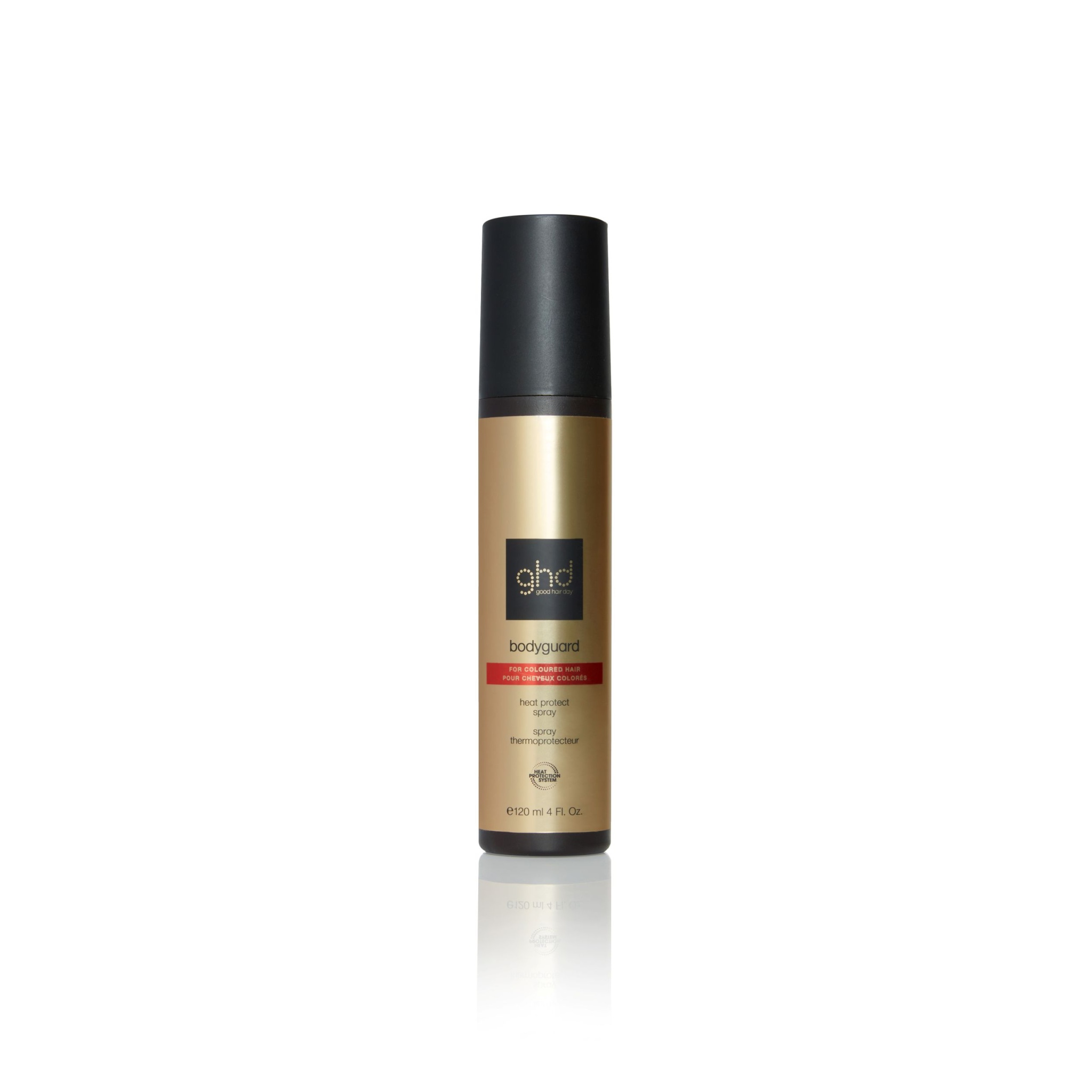 GHD BODYGUARD izsmidzināmais līdzeklis karstuma aizsardzībai krāsotiem matiem, 120ml